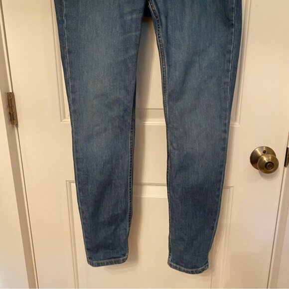 EVERLANE JEANS SLIM STRAIGHT MEDIUM BLUE WASH DENIM FADE WHISKERING SIZE 27 - Picture 3 of 9